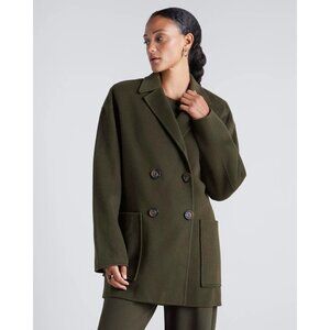 Kate Young x Splendid Wool-Cashmere Double Breasted Coat Small